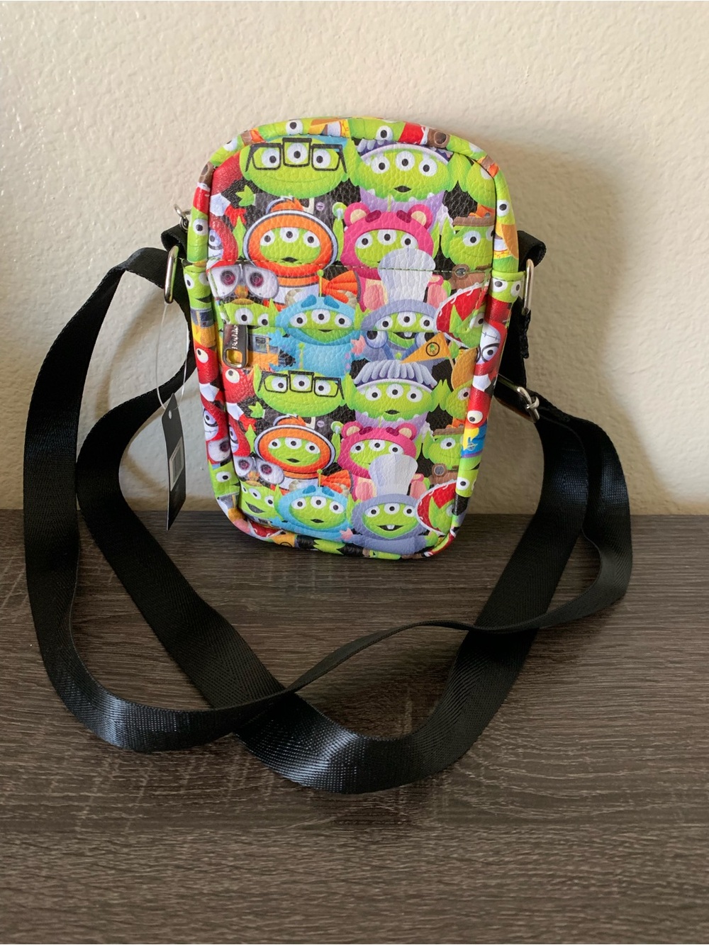 Buckle-Down Toy Story Alien Print Crossbody Bag with Black Strap